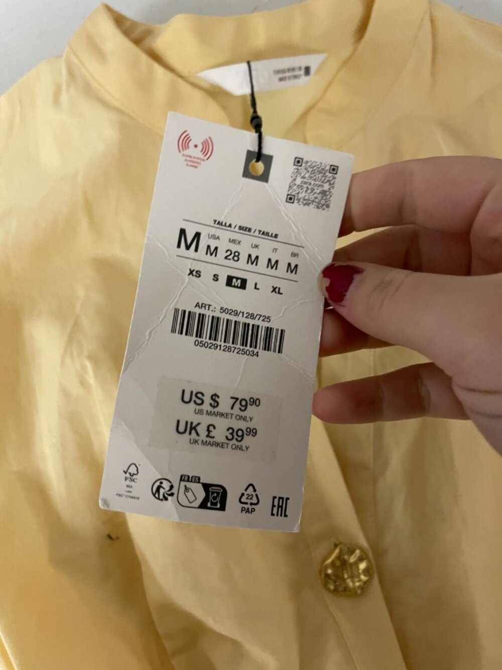Zara Womens Poplin Belted Midi Dress M Medium Butter Flared Hem 5029/128 NWT - Picture 9 of 15